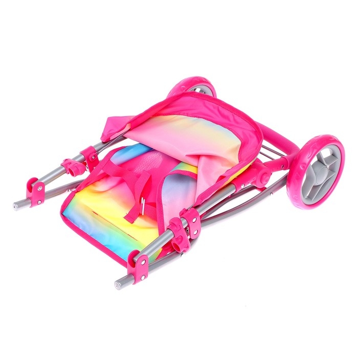 Коляска для кукол летняя, с крышей, ручка регулируется, металл Коляска для кукол летняя, с крышей, ручка регулируется, металл