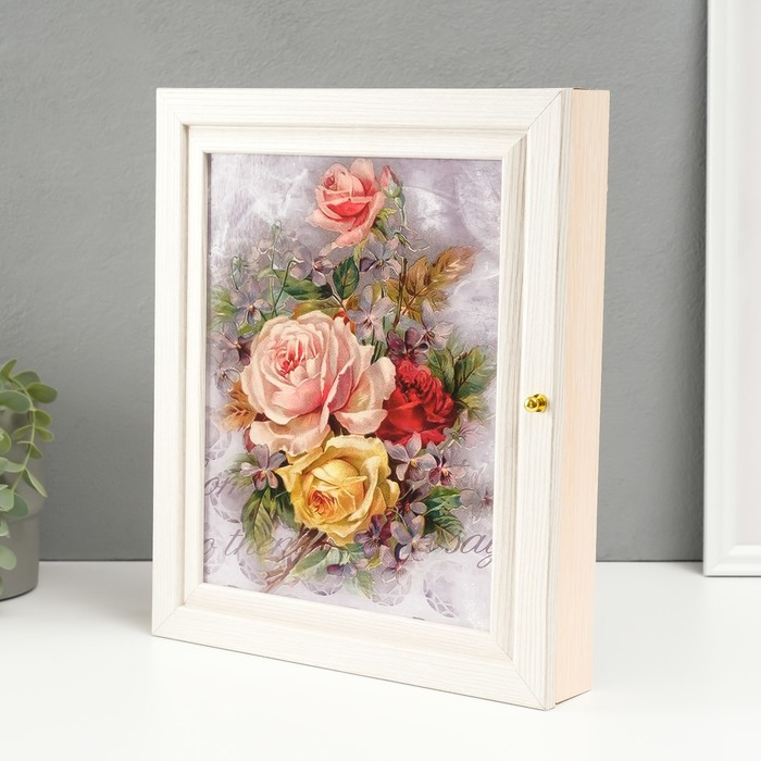 Ключница Ключница "Розы" молочный дуб 26х31 см МИКС