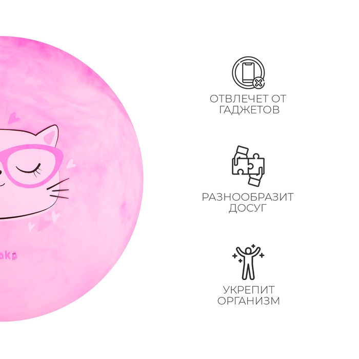 Мяч детский ZABIAKA «Кошечка в очках», d=22 см Мяч детский ZABIAKA «Кошечка в очках», d=22 см
