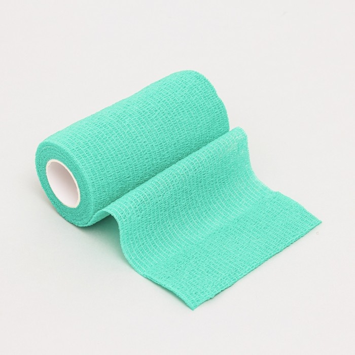 Бинт самофиксирующийся, 10 см, макс. растяжимость 4,5 м, зеленый Бинт самофиксирующийся, 10 см, макс. растяжимость 4,5 м, зеленый