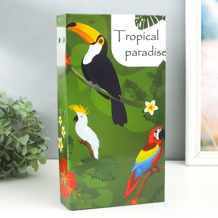 Фотоальбом на 300 фото 10х15 см  Фотоальбом на 300 фото 10х15 см "Экзотические птицы" 33,5х17,5х5 см