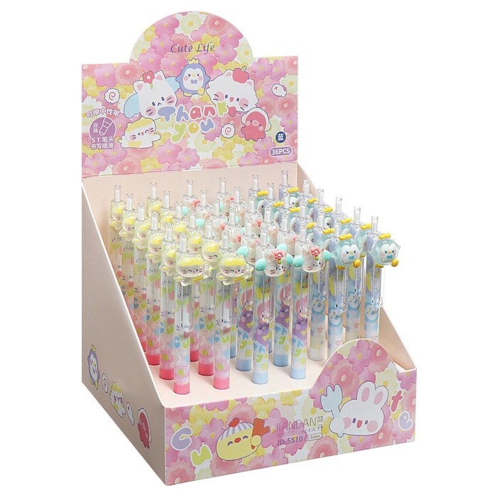 Ручка гелевая автомат Ручка гелевая автомат "Зверушки", стираемые чернила, чернила синие, МИКС