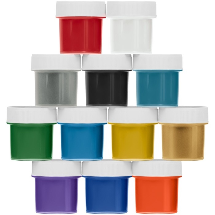 Краска по ткани акриловая, набор 12 цветов х 20 мл Гамма Краска по ткани акриловая, набор 12 цветов х 20 мл Гамма "Хобби" 100712