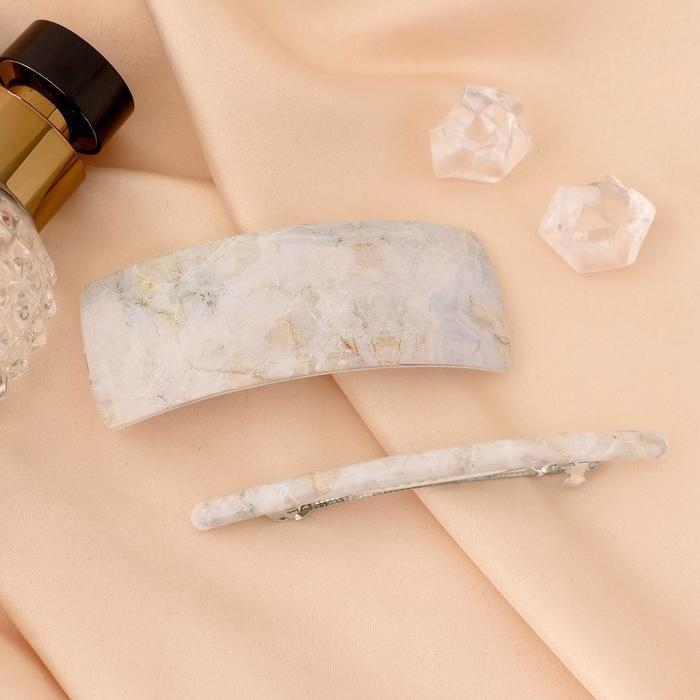 Заколка-автомат для волос Заколка-автомат для волос "Мраморный узор" (набор 2 шт) 9 см и 9,5 см