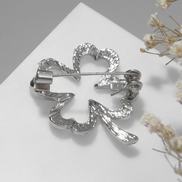 Брошь «Клевер» контур, цвет серебро Брошь «Клевер» контур, цвет серебро