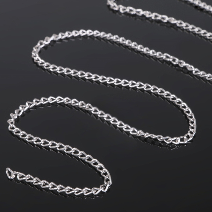 Цепочка без карабина L=60 см 4,6×3×0,8 мм, (набор 5 шт.) СМ-1319, цвет серебро Цепочка без карабина L=60 см 4,6×3×0,8 мм, (набор 5 шт.) СМ-1319, цвет серебро