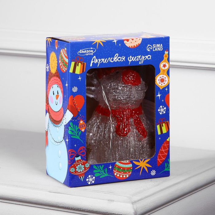 Светодиодная фигура «Оленёнок в шапке» 7 × 25 × 7 см, акрил, 10 LED, батарейки ААх2 (не в комплекте), свечение белое Светодиодная фигура «Оленёнок в шапке» 7 × 25 × 7 см, акрил, 10 LED, батарейки ААх2 (не в комплекте), свечение белое