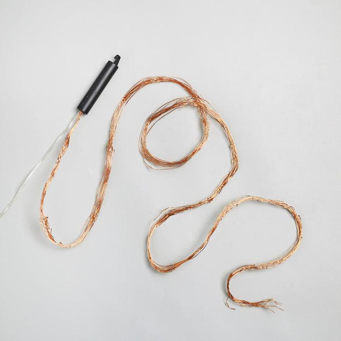 Гирлянда &laquo;Конский хвост&raquo; 10 нитей по 1.5 м, IP20, медная нить, 150 LED, свечение тёплое белое, 12 В