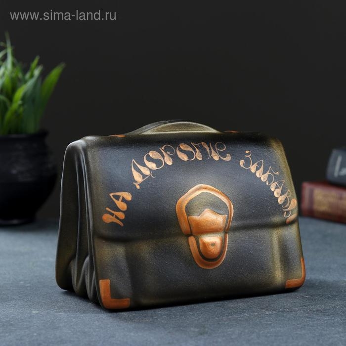 Копилка Копилка "Барсетка" чёрная,12х18х14см МИКС