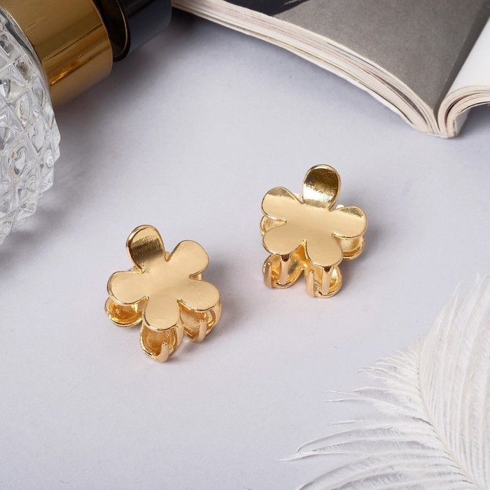 Краб для волос Краб для волос "Либерти" (набор 2 шт) цветок, 1,5 см, золото