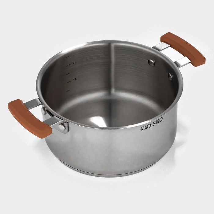 Набор кастрюль из нержавеющей стали Magistro, 3 шт: d=16/20/24 см, штабелируемые, индукция Набор кастрюль из нержавеющей стали Magistro, 3 шт: d=16/20/24 см, штабелируемые, индукция