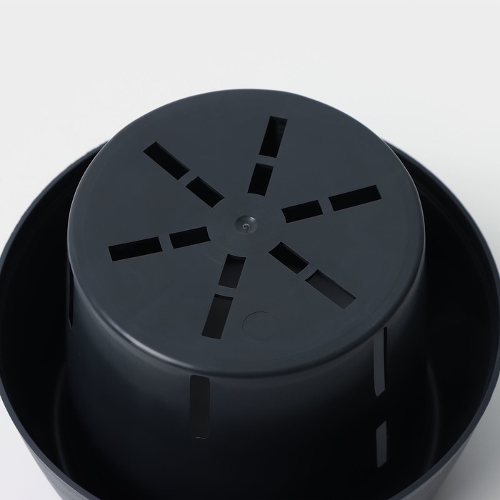 Горшок для цветов с поддоном «Япония», 450 мл, d=12 см, h=10 см, цвет графитовый