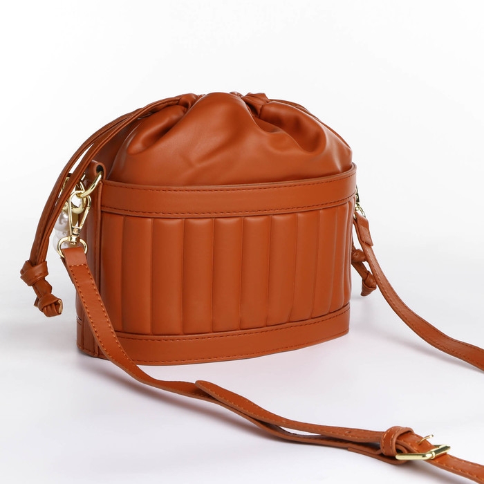 Сумка кросс-боди, отдел на шнурке, цвет рыжий Сумка кросс-боди, отдел на шнурке, цвет рыжий