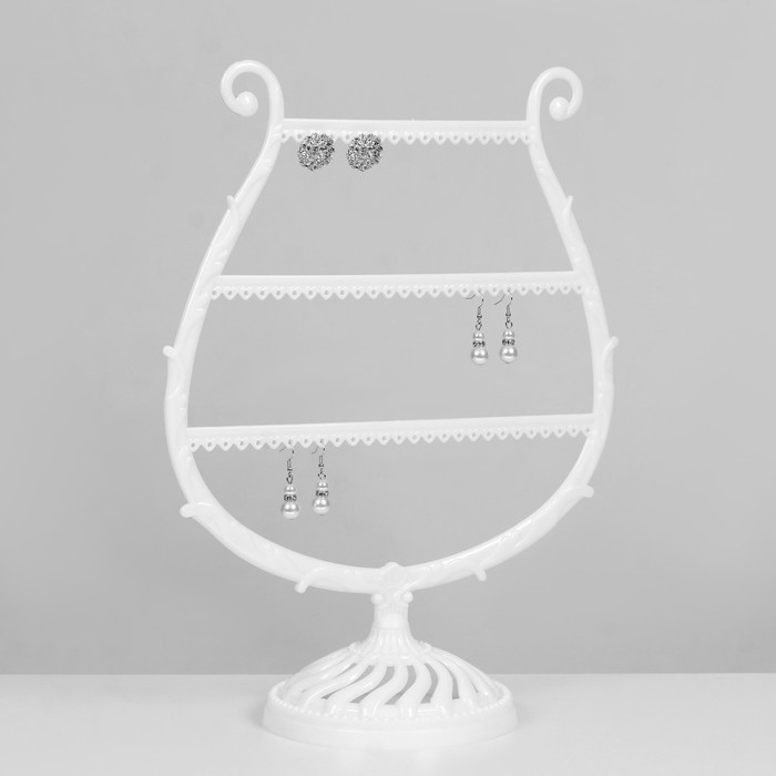 Подставка для украшений «Арфа», 34 места, 15×28×38 см, цвет белый Подставка для украшений «Арфа», 34 места, 15×28×38 см, цвет белый