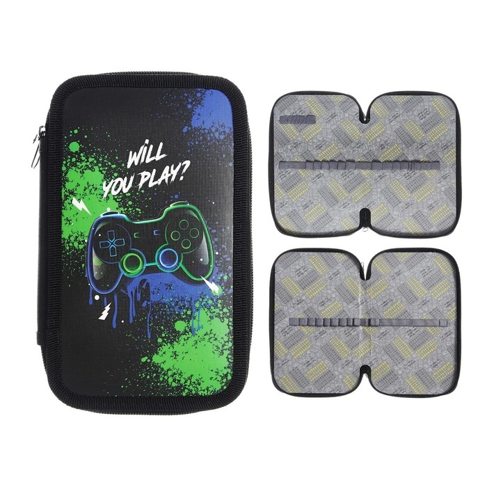 Пенал 2 секции, 125 х 205 х 40 мм, Calligrata 30П26/2 Пенал 2 секции, 125 х 205 х 40 мм, Calligrata 30П26/2 "Джойстик", ламинированный картон