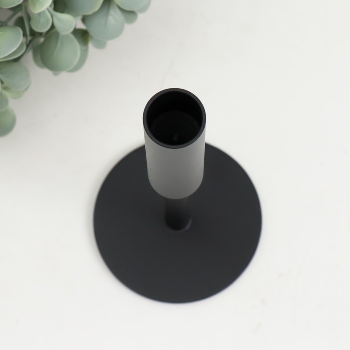 Подсвечник металл на 1 свечу  Подсвечник металл на 1 свечу "Симпл" d=2 см чёрный 9х19 см