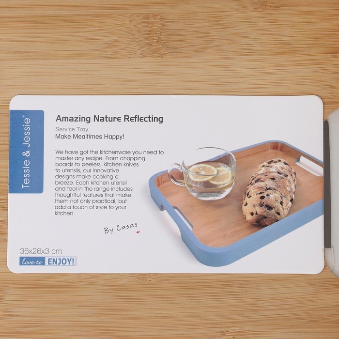 Поднос с ручками Terra, 36×26×3 см, бамбук, цвет МИКС Поднос с ручками Terra, 36×26×3 см, бамбук, цвет МИКС