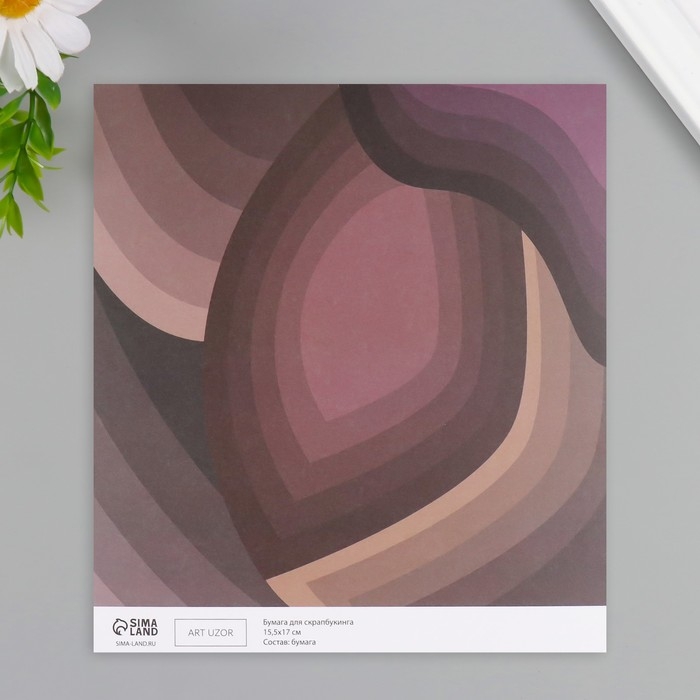 Бумага для скрапбукинга Бумага для скрапбукинга "Лепестки" плотность 180 гр набор 10 шт 15,5х17 см