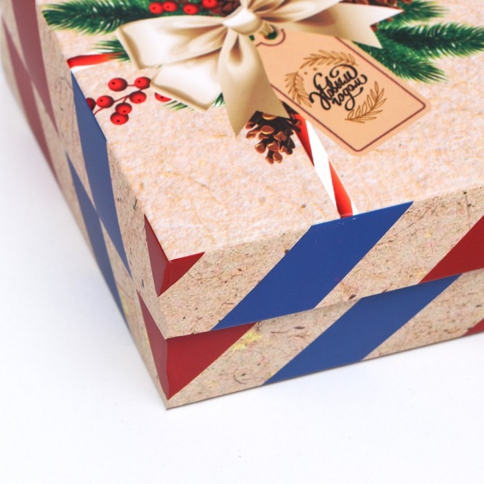 Новый год. Коробка подарочная новогодняя складная, Новый год. Коробка подарочная новогодняя складная, "Почта", 16,5 х 12,5 х 5,2 см