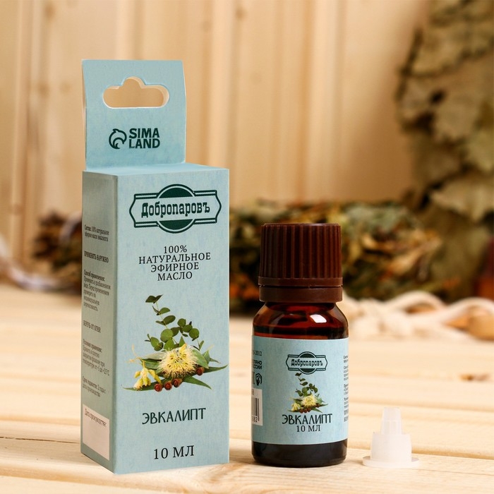 Эфирное масло Эфирное масло "Эвкалипт", флакон-капельница, аннотация, 10 мл, "Добропаровъ"