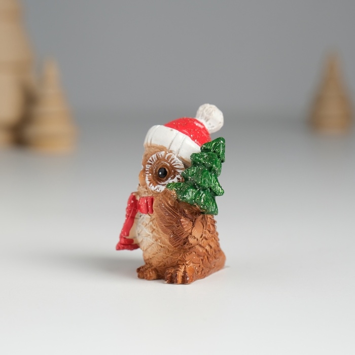 Сувенир полистоун Сувенир полистоун "Совушка в красном колпаке" МИКС 3,5х3х4,5 см