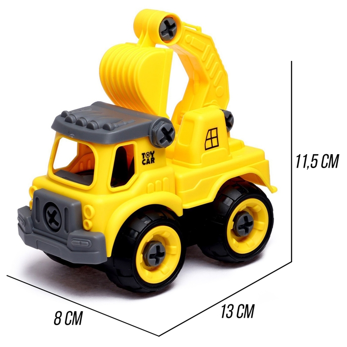 Конструктор винтовой «Машина с ковшом», с отвёрткой, 26 деталей Конструктор винтовой «Машина с ковшом», с отвёрткой, 26 деталей