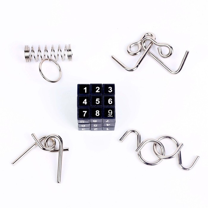 Головоломка металлическая «Мозг человека», набор 5 шт. Головоломка металлическая «Мозг человека», набор 5 шт.