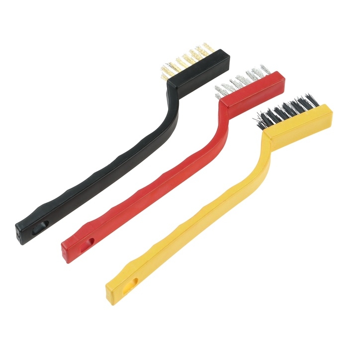 Щётка для чистки автомобиля, 17 см, металлическая щетина, микс, набор 3 шт Щётка для чистки автомобиля, 17 см, металлическая щетина, микс, набор 3 шт