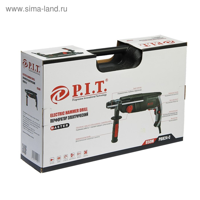 Перфоратор P.I.T. PBH24-C МАСТЕР, 850 Вт, 2.4 Дж, SDS+, 5000 уд/мин, 3 режима, кейс