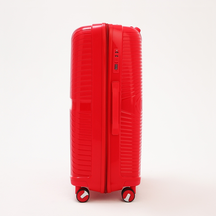Чемодан большой 100 л (L), отдел на молнии, кодовый замок, 4 колеса, цвет красный Чемодан большой 100 л (L), отдел на молнии, кодовый замок, 4 колеса, цвет красный