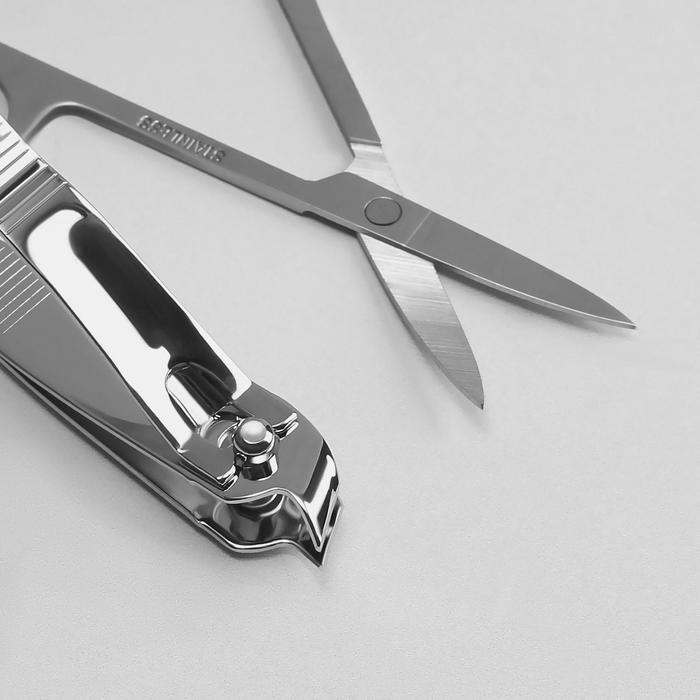 Набор маникюрный, 5 предметов, в футляре, цвет коричневый Набор маникюрный, 5 предметов, в футляре, цвет коричневый