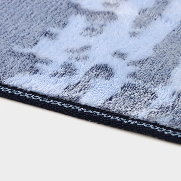 Коврики для ванной и туалета Доляна «Блик», 2 шт: 40×50 см, 50×80 см, цвет синий Коврики для ванной и туалета Доляна «Блик», 2 шт: 40×50 см, 50×80 см, цвет синий