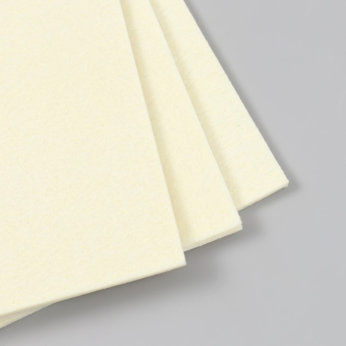 Фетр жёсткий 5 мм Фетр жёсткий 5 мм "Кремовый" набор 3 листов формат А4