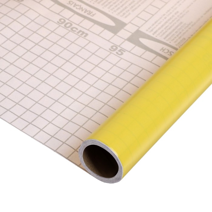 Пленка самоклеящаяся, жёлтая, 0.45 х 3 м, 8 мкр Пленка самоклеящаяся, жёлтая, 0.45 х 3 м, 8 мкр
