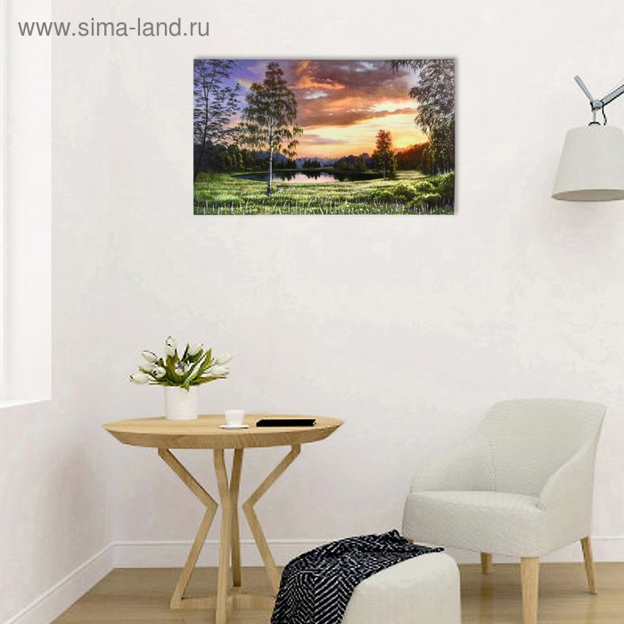 Картина-холст на подрамнике Картина-холст на подрамнике "Летний закат" 60х100 см