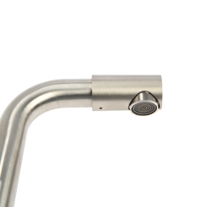 Смеситель для раковины ZEIN ZS 20102, картридж керамика 35 мм, нержавеющая сталь, сатин Смеситель для раковины ZEIN ZS 20102, картридж керамика 35 мм, нержавеющая сталь, сатин