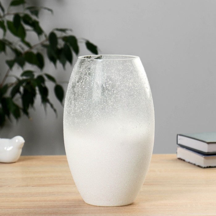 Ваза  Ваза "Иней" белый h=25см, d=9см