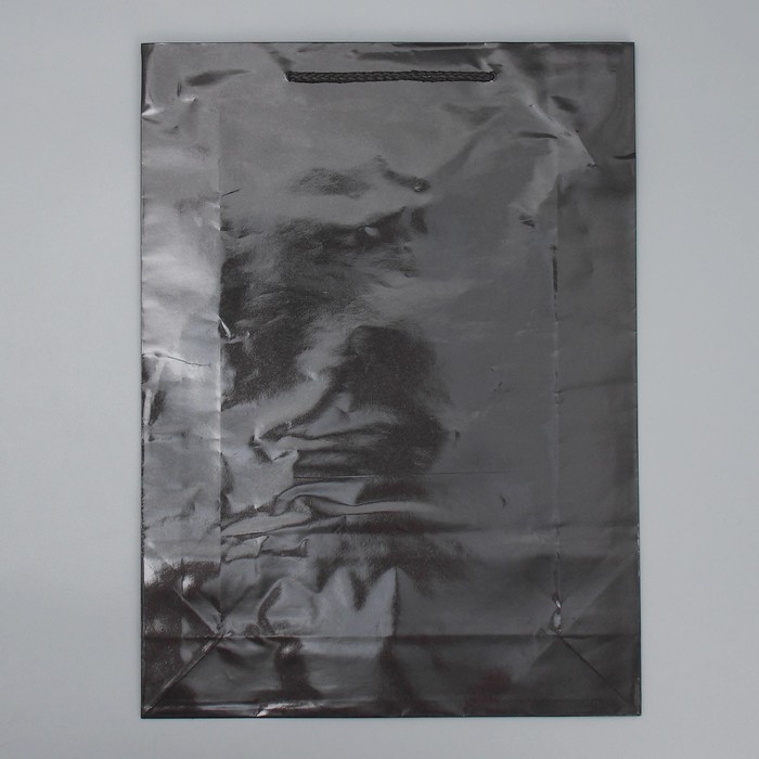 Пакет подарочный ламинированный, упаковка, &laquo;Чёрный&raquo;, L 28 х 38 х 9 см