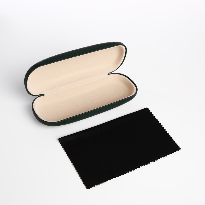 Футляр для очков на хлопушке, длина 16 см, цвет зелёный Футляр для очков на хлопушке, длина 16 см, цвет зелёный