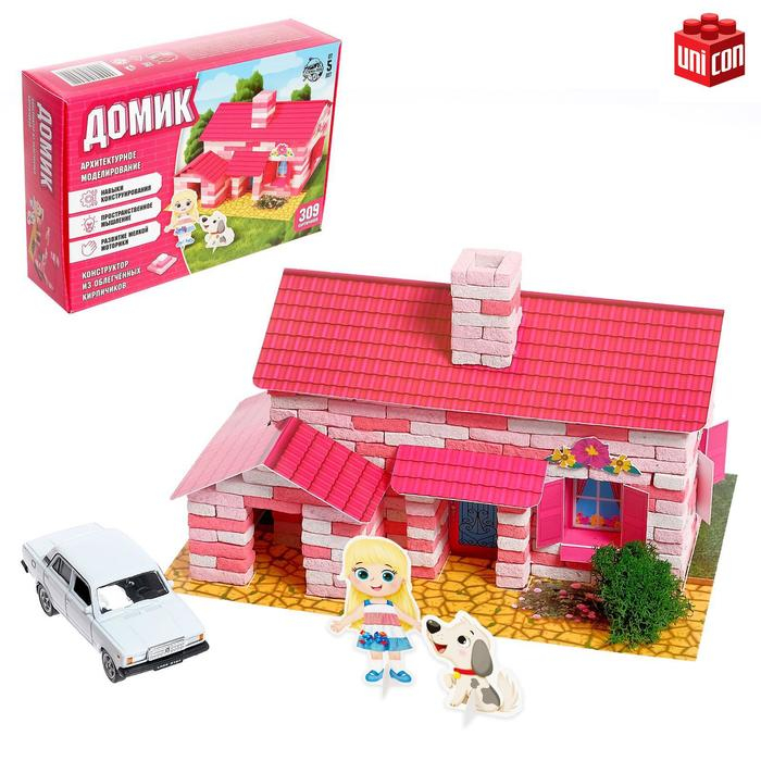 Конструктор из кирпичиков «Домик», 309 деталей Конструктор из кирпичиков «Домик», 309 деталей