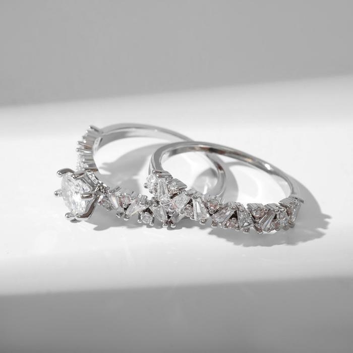 Кольцо "Сокровище" волшебный кристалл, цвет белый в серебре, размер 18