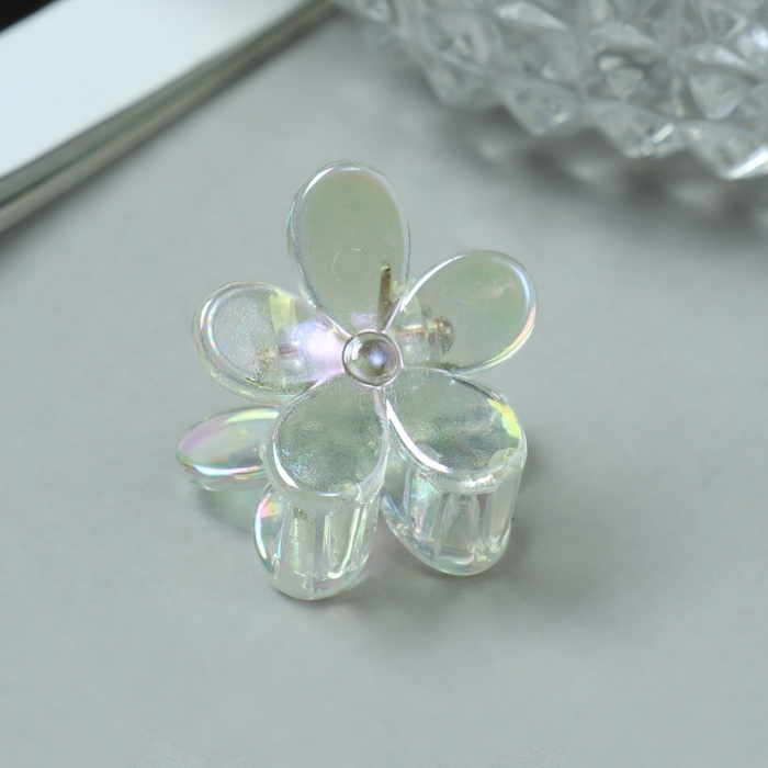 Краб для волос Краб для волос "Аванти" (набор 6 шт) цветок, 2,2 см, прозрачный