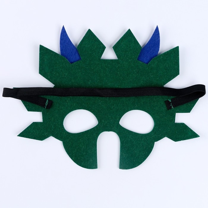 Карнавальная маска «Дракон с синими рогами», фетр, цвет зеленый
