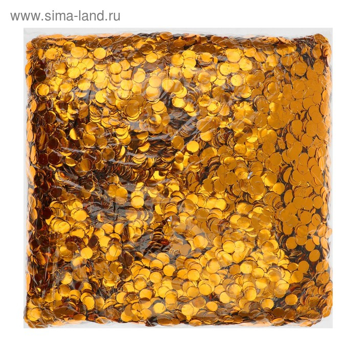 Наполнитель для шара «Конфетти круг», 1 см, фольга, цвет золотой, 500 г Наполнитель для шара «Конфетти круг», 1 см, фольга, цвет золотой, 500 г