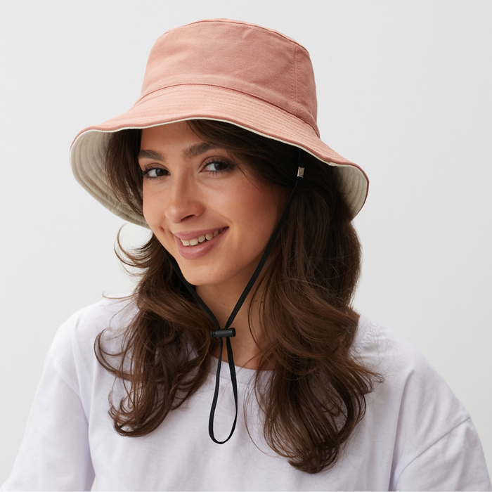 Панама двусторонняя MINAKU, цвет розовый/молочный, размер 56 Панама двусторонняя MINAKU, цвет розовый/молочный, размер 56