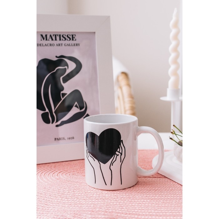 Кружка - хамелеон керамическая Доляна Warm up, 350 мл, цвет белый Кружка - хамелеон керамическая Доляна Warm up, 350 мл, цвет белый