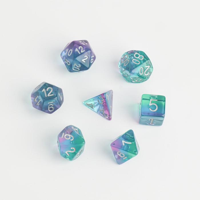 Набор кубиков для D&D (Dungeons and Dragons, ДнД), серия: D&D,  Набор кубиков для D&D (Dungeons and Dragons, ДнД), серия: D&D, "Время игры. Алмаз", 7 шт