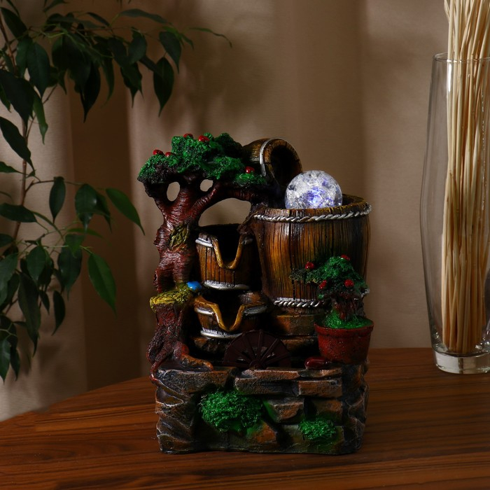 Фонтан "Кадки под деревом" 13,5х18х27 см (с подсветкой)