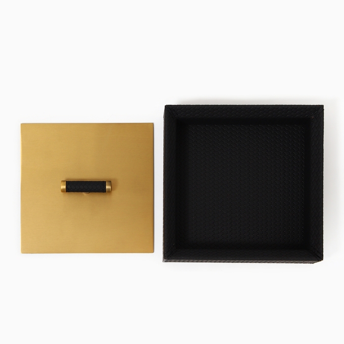 Шкатулка для украшений из экокожи, 15,3 х 15,3 см Шкатулка для украшений из экокожи, 15,3 х 15,3 см