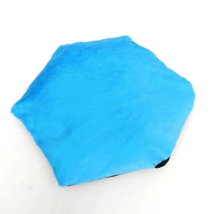 Лежанка  Лежанка "Принцесса", габардин, плюш, 50 х 50 х 15 см, чёрная/голубая